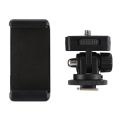 PULUZ 1/4 inch Screw Thread Cold Shoe Tripod Mount Adapter with Phone Clamp. 