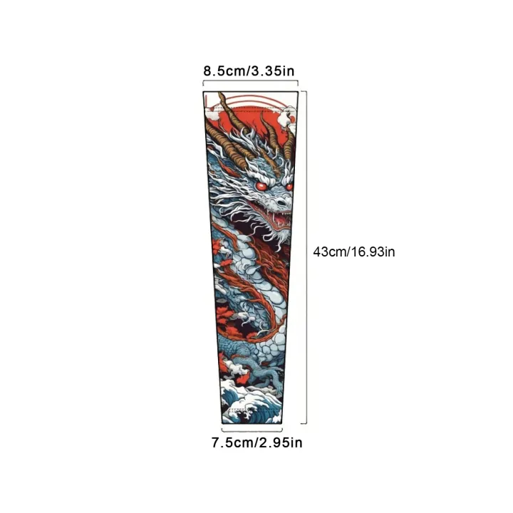 Novel%20dragon%20print%20men's%20sports%20outdoor%20sun%20protection%20breathable%20ice%20silk%20cool%20compression%20sleeves%20fishing%20golf%20cycling%20running%20-%20Image%204