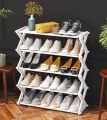 Foldable Plastic Shoe Rack No Installation Required Space-saving Shoe Oragnizer Stand Holder Sturdy Portable Shoe Cabinet. 