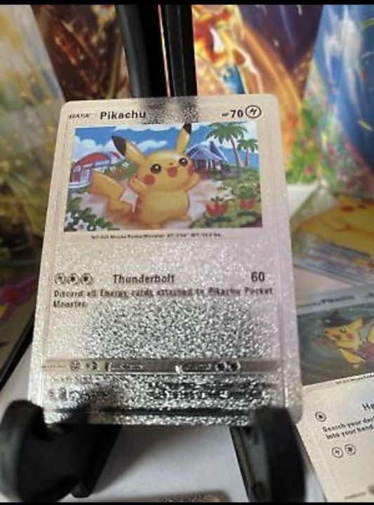 Pikachu - Silver Foil Pokemon Card Fan Art Card. Hp 70 |