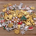 Random 20Pcs 10- 40 Style Alloy Metal Christmas Drop Oil Charms Gold Color Pendant For DIY Bracelet Necklace Jewelry Making. 