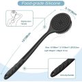 Soft Back Scrubber Brush Silicone Skin Massager Bath Shower Scrubbing Brush with Handle Body Wash Exfoliating Scrub Bath Supplie. 