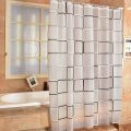 Bathroom Shower Curtains Waterproof Bath Curtain PEVA Modern Geometric Plaid Pattern Farmhouse Household Decoration Translucent.