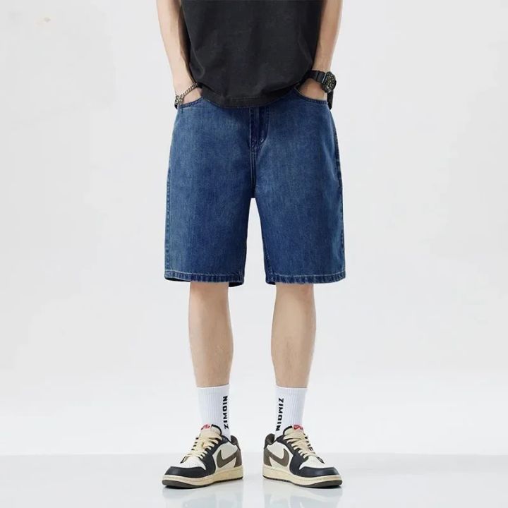 2025%20Summer%20Classic%20Shorts%20Jeans%20Men%20Denim%20Pants%20Straight%20Stretch%20Casual%20Cool%20Thin%20Knee%20Length%20Blue%20Fashion%20Brand%20Daily%20Trousers%20-%20Image%202