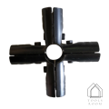 Black plated steel joint, black steel joint, splice joint used with 28 mm plastic coated steel pipe (lean pipe). 