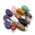 2/5/7pcs Natural Stone Crystals Pendant Amethyst Quartz Smooth Polished Gemstone Charms for Jewelry Making DIY Necklace Earrings. 
