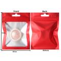 Matte Aluminium Foil Transparent Colourful Frame Plastic Self-Sealing Bags Jewelry Waterproof Zip Reusable Bags  Packaging. 