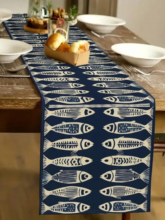 1pc%20Fish%20Pattern%20Table%20Runner,%20Ocean%20Theme%20Home%20Decor%20Party%20Supplies,%20Room%20Decor%20Suitable%20For%20Kitchen%20Decoration%20-%20Image%202