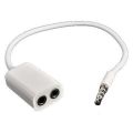 3.5 mm 1 Male To 2 Female Audio Splitter jack Cable - White. 