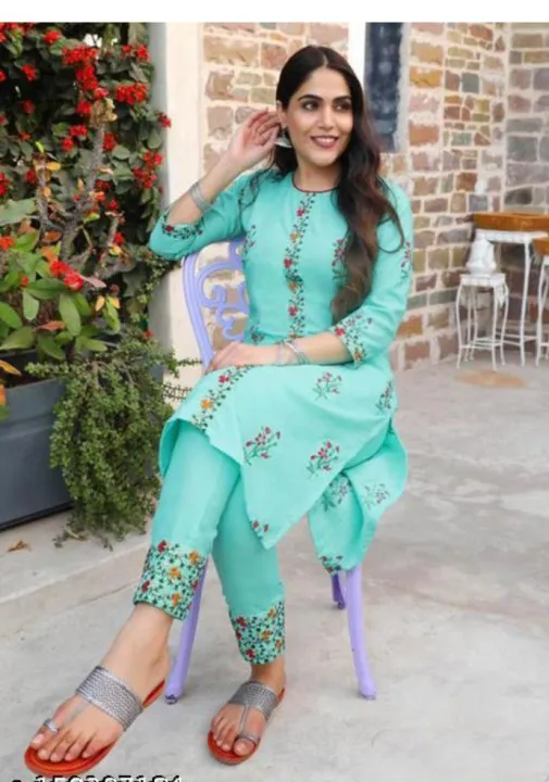 Anarkali%20Cotton%20Silk%20Kurti%20Set%20For%20Women%20-%20Image%202