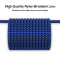 Magnetic Charging Cable 3 IN 1 TOPK 360 Rotation Magnetic Phone Charger Cable with LED Light for Micro USB Type C Cable. 