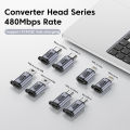 Micro USB To Type C Adapter Mini USB To USB C 480Mbps Fast Data Charging Connector USBC To Lightning Adapter For iphone Android.