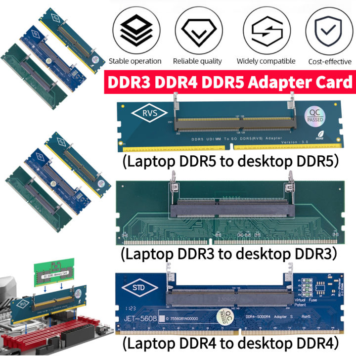 Laptop To Desktop Memory RAM DDR3 DDR4 DDR5 Memory Adapter Connector ...