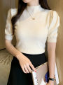 Blusas Mujer De Moda 2023 Verano Short Sleeve White Knitted Sweater Women Pullovers Women Tops Knit Women Sweater Sweaters G03. 