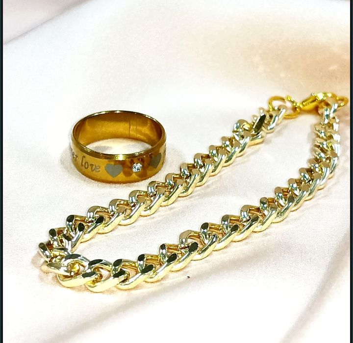 Amazing%20Men's%20Wedding%20Deal%20-%20Fashion%20High%20Quality%20Luxurious%20Golden%20Stainless%20steel%20Dial%20Analog%20Stainless%20steel%20Golden%20Straps%20Watch%20+Stainless%20steel%20Golden%20Chain%20Braclet%20+Titanium%20Stainless%20steel%20Golden%20oneStone%20Forever%20Heart%20Logo%20Ring%20For%20Men%20&Boys%20-%20Image%203