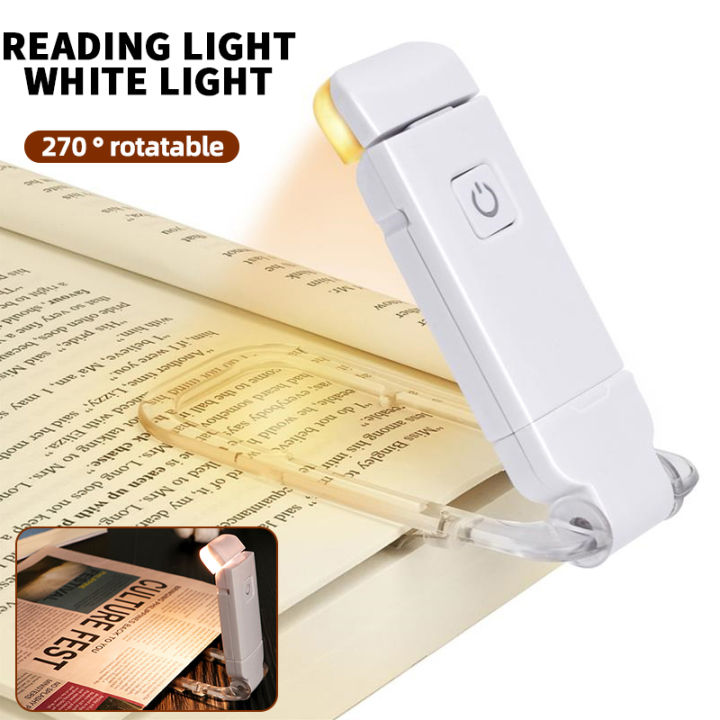 Mini Light Reading Clip Light LED Small Night Light USB Charging Adjustable Brightness Eye Protection Portable