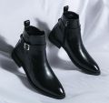 Black Classic Ankle Boot With Side Heavy Zip In Exceptional Quality. 