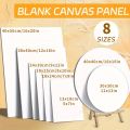 8 Sizes Canvas Panels for Painting,Blank Canvas Boards for Acrylics,Oil,Gouache,Tempera,Primed White for Adults,Hobby Painters.. 