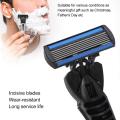 6-Layer Razor Head Manual Shaver , Stainless Steel Classic Double Edge Blade Razor Safety Shaving Beard Moustache Manual Shaver.