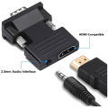 HDMI-compatible to VGA Converter Adapter 1080P VGA Adapter 3.5MM Audio Jack For PC Desktop Laptop to HDTV Projector Video Audio. 