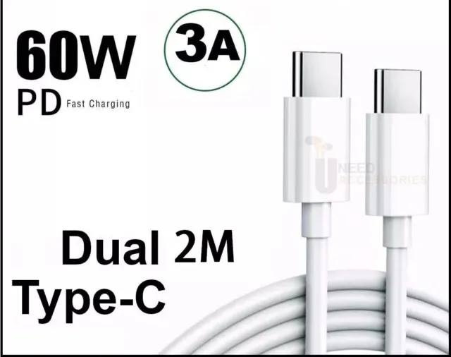 White%20USB%20Type%20C%20to%20USB-C%20PD%20Quick%20fast%20Charging%20Data%20Fast%20cable%202Meter%20Long%20-%20Image%204