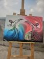 the great dance of sufi art painting/ dervish whirling painting 18 by 24 inches on canvas. 