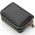 Women Zipper Short Style Purse Lychee Pattern Fashion Large Capacity Multi Card Slot Coin Purse With Zipper. 