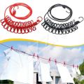 Portable Multi Functional Elastic Drying Rope with 12 Clips Multicolor. 
