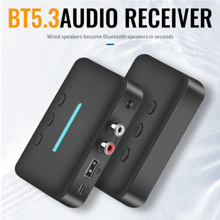 USB%20Bluetooth%205.3%20Audio%20Receiver%20Adapter%20Wireless%20Stereo%20Music%203.5mm%20AUX%20R/L%20RCA%20Support%20U-Disk%20Playback%20For%20Desktop%20Speaker%20Amp%20-%20Image%203