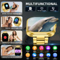 New Golden Smart Watch Bluetooth Call Smartwatches Full Touch Screen Music Fitness Tracker Waterproof Smartwatch for Android IOS.