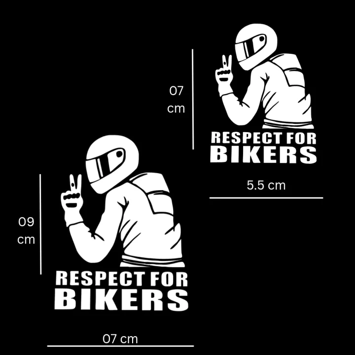 Motorcycle Respect Sign Respect For Bikers Sticker | Waterproof PVC Vinyl Decal for Motorcycle ...