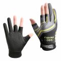 High Quality Fishing Gloves for Men Summer Fishing Road Sub Sunscreen and Anti Slip Ice Silk Breathable Thin Three Finger Gloves.
