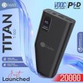 Danny Titan T-100 20000mAh Power Bank – Dual USB Output, Fast Charging, Digital Display. 