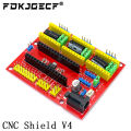CNC Shield V4 Engraving machine 3D Printer + Nano 3.0 with USB cable+3pcs A4988 / DRV8825 Reprap Stepper Drivers Set For Arduino. 