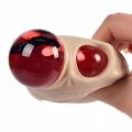 Halloween Stress Balls Squeeze Skull Toys Fidget Decompression Toys Squeeze Skulls with Blood and Maggots Halloween Prank Toys. 