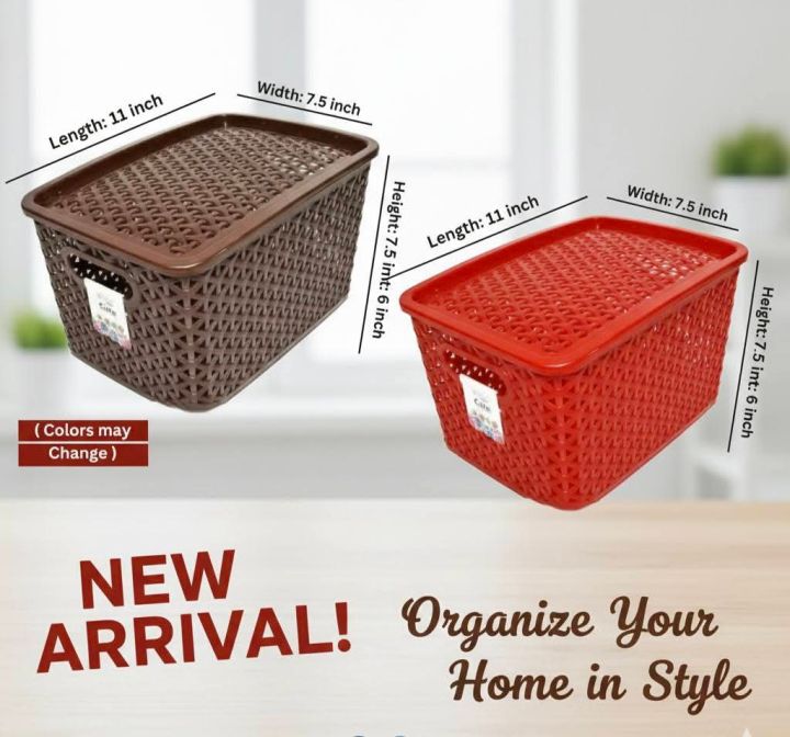 Plastic Storage Basket 1pcs Set