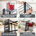 Pot Rack Organizer, 8 Tier Pots and Pans Organizer for Kitchen Organization & Storage, Adjustable Pot Lid Holders & Pan Rack. 
