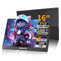 HGFRTEE 16 Inch Portable Gaming Monitor 1200P 60Hz with HDR USB-C Mini HDMI Compatible with Windows MacBook Switch Xbox PS4.