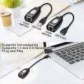 Rifah USB Extender - USB 2.0 to RJ45 LAN Extension Adapter Over Cat5/Cat5e /Cat6 Cable.