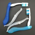 Hotel Disposable Folding Toothbrush, Business Trip, Portable Soft-Bristled Three-Fold Seahorse Toothbrush, Compact And Convenien. 