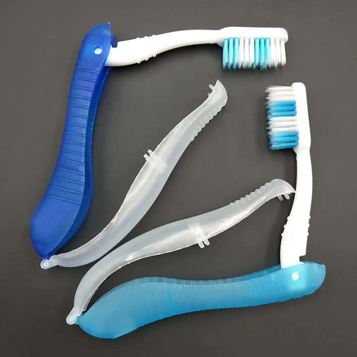 Hotel Disposable Folding Toothbrush, Business Trip, Portable Soft-Bristled Three-Fold Seahorse Toothbrush, Compact And Convenien