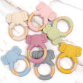 1PC Baby Silicone Teether Toy BPA Free Infant Wooden Ring Health Care Teething Chewing Toys Newborn s For Baby Accessories. 