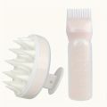 2pcs/Set Silicone Hair Comb With Root Comb Applicator Bottle Set  Hair Oil Applicator Shampoo Brush Salon hair styling tools. 