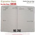 Standard Executive Diary for year 2026 Size (8.5" x 5.5") with double date per page. 
