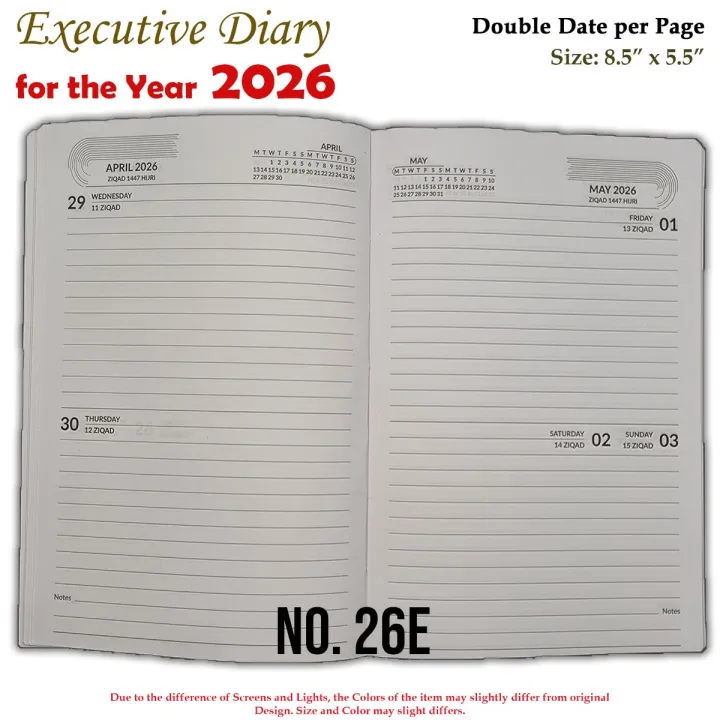 Standard%20Executive%20Diary%20for%20year%202026%20Size%20(8.5"%20x%205.5")%20with%20double%20date%20per%20page%20-%20Image%206