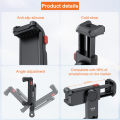 VRIG PH17 Multi-functional Phone Tripod Mount Phone Holder Phone Clamp 360° Rotatable with Dual Cold Shoe Mounts Accessories. 