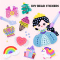 Handmade Set Beads Pen DIY Girls Toys, Creative Production Sticker Princess Rainbow Bow Girl Gifts Toy for Kids. 