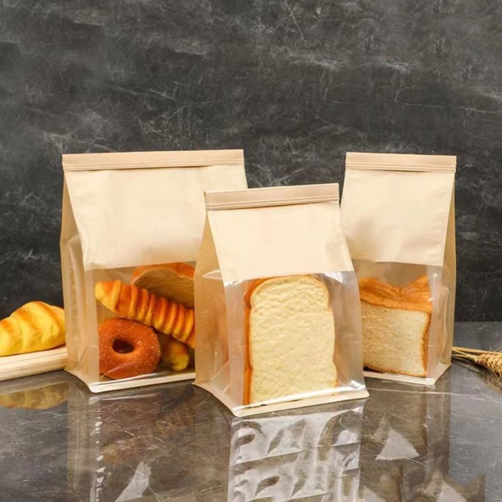 10pcs%20Kraft%20Paper%20with%20Window%20Bread%20Packaging%20Bags%20Oil-proof%20Breakfast%20Cookie%20Breat%20Supplies%20Party%20Food%20Toast%20Clear%20Celebrate%20-%20Image%203