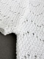 Women's knitting beach short-sleeved wispy knit cardigan.