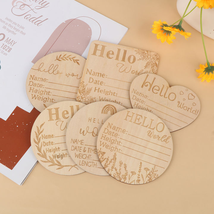 Wooden Baby Milestone Card Newborn Monthly Growth Recording Cards Baby ...